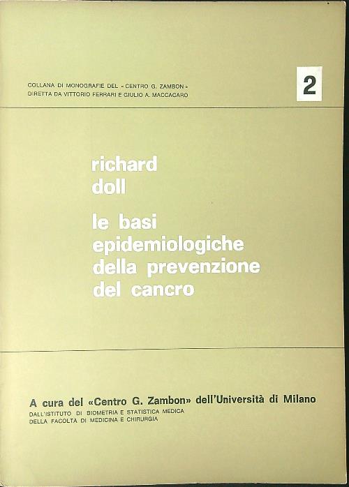 Le basi epidemiologiche della prevenzione del cancro