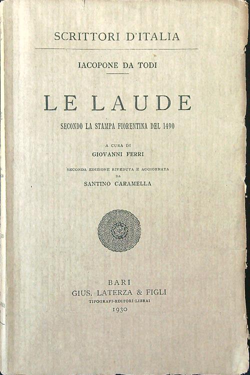 Le laude secondo la stampa fiorentina del 1490