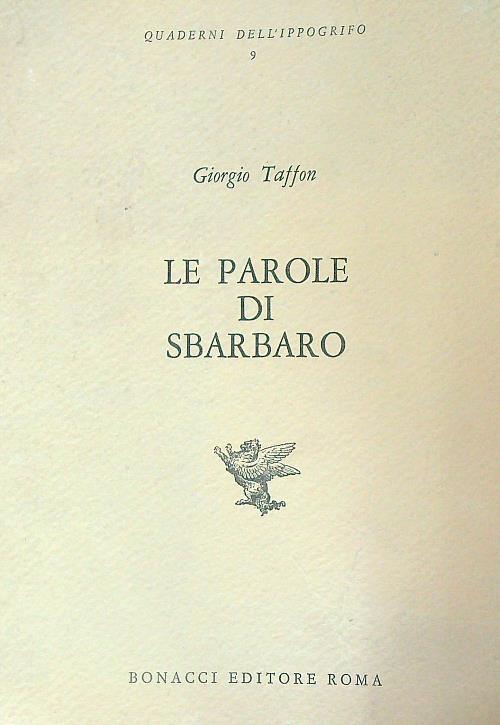 Le parole di Sbarbaro