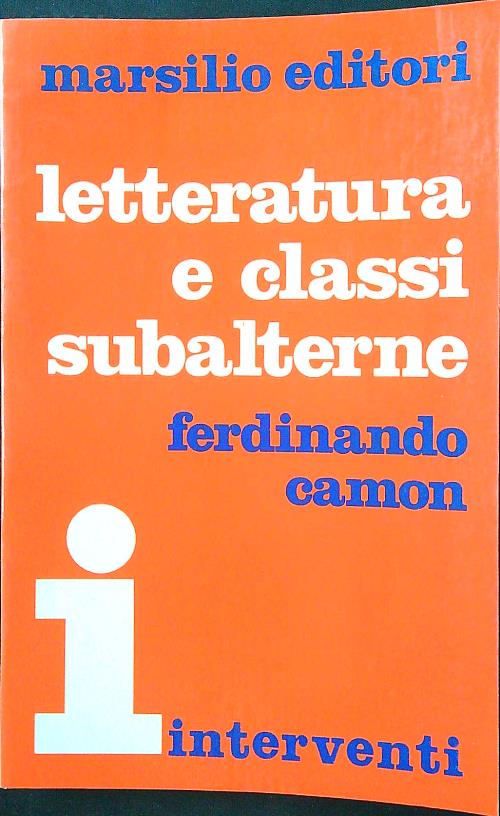 Letteratura e classi subalterne
