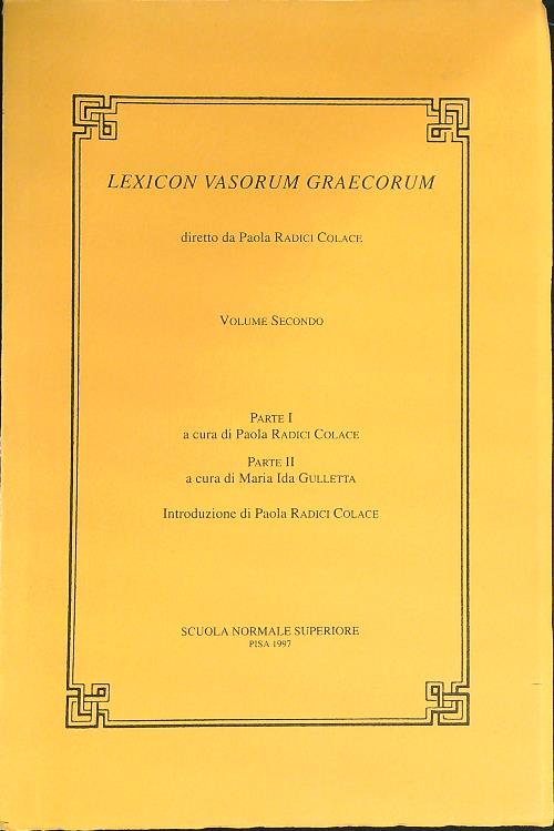 Lexicon vasorum graecorum. Vol. 2
