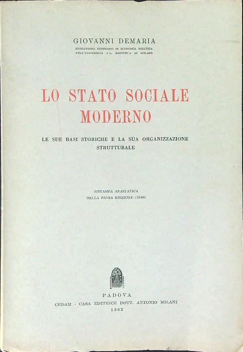 Lo stato sociale moderno
