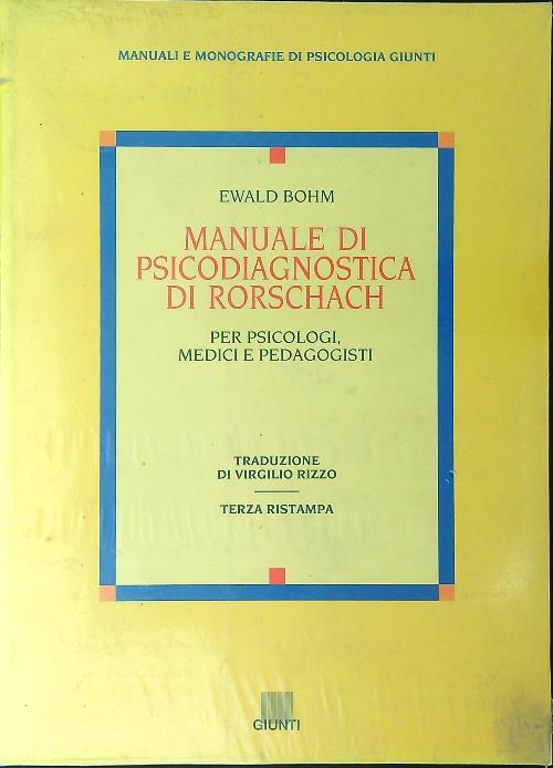 Manuale di psicodiagnostica di Rorschach