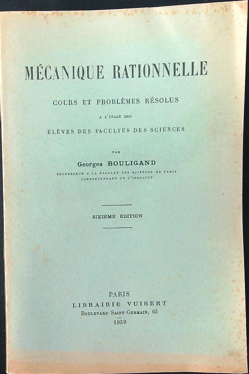 Mecanique rationnelle