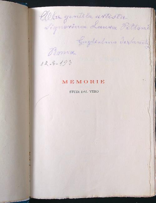 Memorie. Studi dal vero
