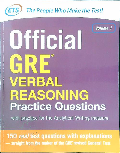 Official GRE Verbal Reasoning Practice Questions vol. 1