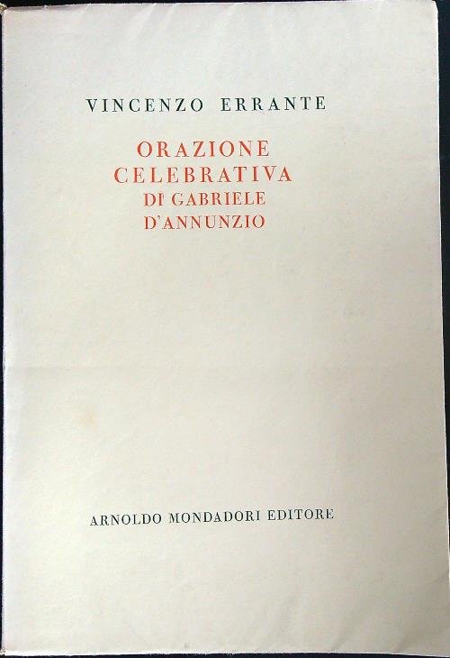 Orazione celebrativa di Gabriele D'Annunzio