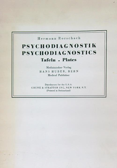 Psychodiagnostik. Psychodiagnostics. Tafeln - Plates