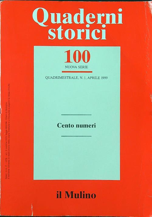 Quaderni storici n. 100 fascicolo 1/aprile 1999