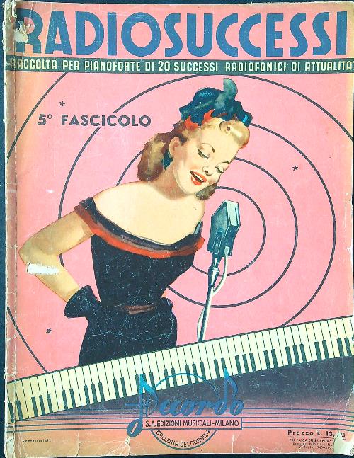 Radiosuccessi 5. Raccolta per pianoforte di 20 successi di attualita'
