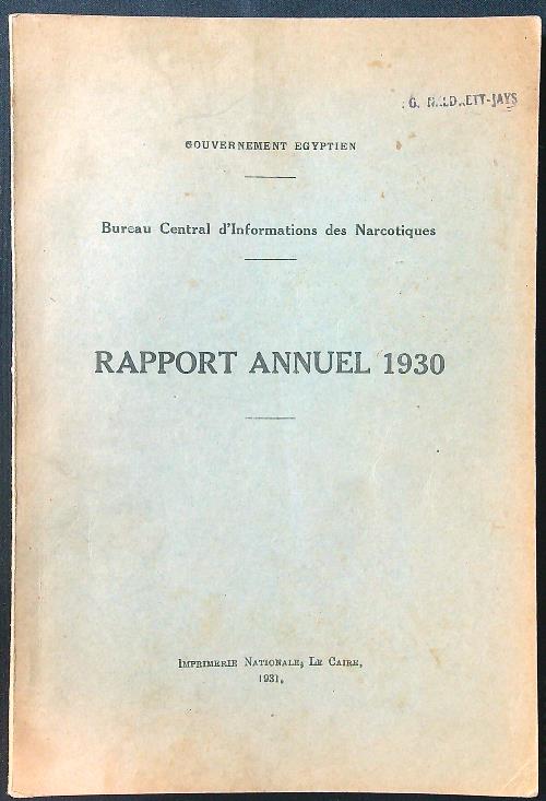 Rapport annuel 1930