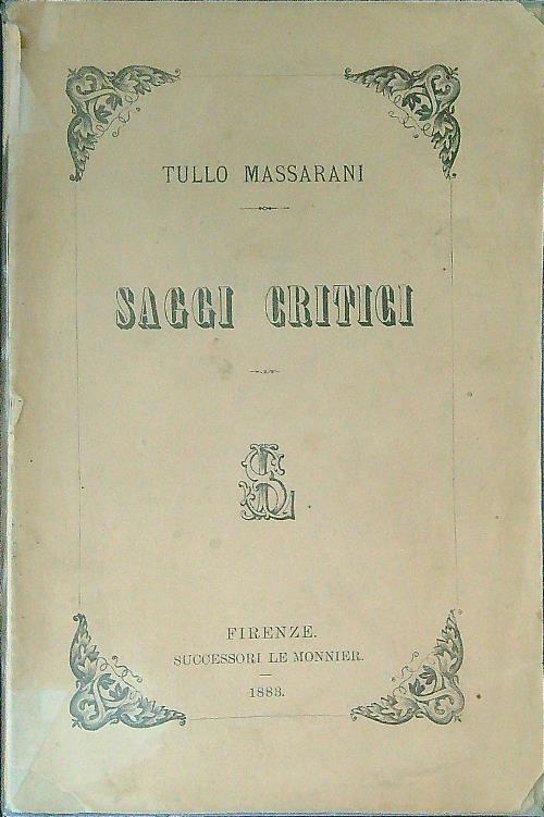 Saggi critici - DA RILEGARE