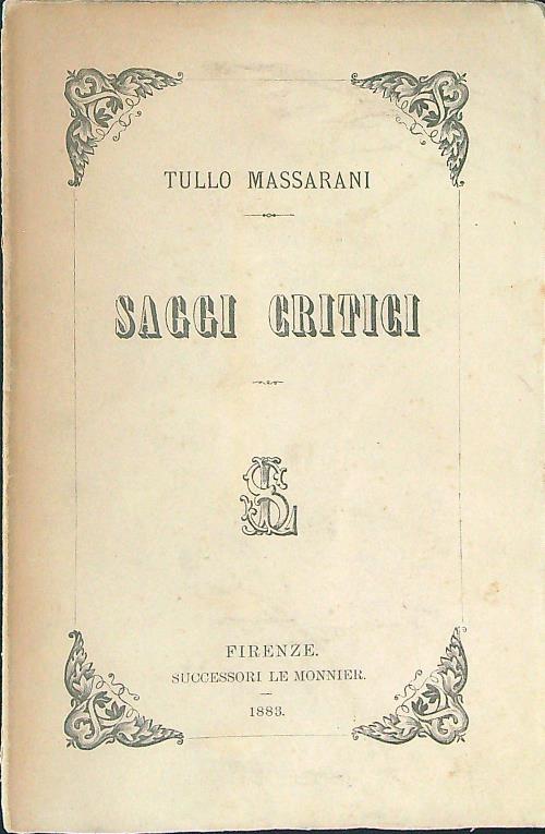 Saggi critici - ROVINATO, DA RILEGARE