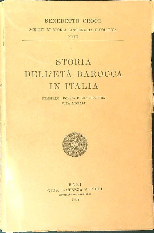 Storia dell'eta' barocca in Italia