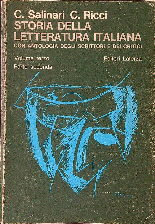 Storia della letteratura italiana Vol 3 Parte 2