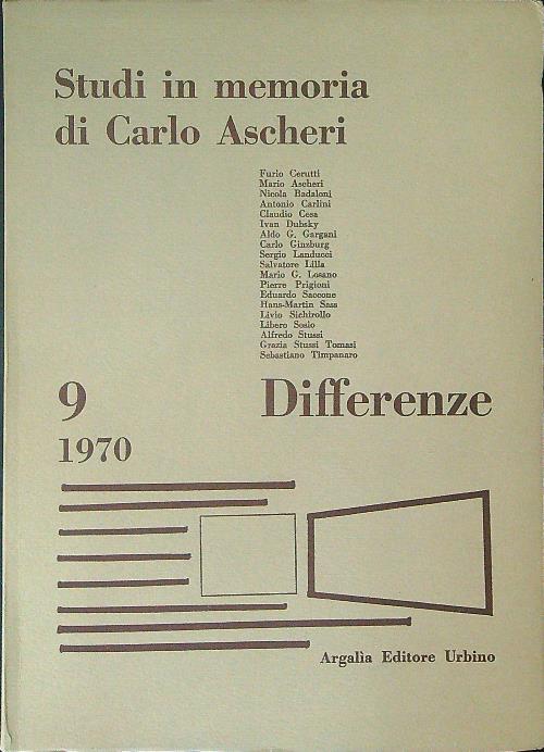 Studi in memoria di Carlo Ascheri Differenze 9 / 1970