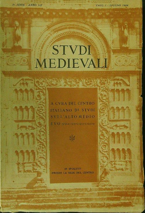 Studi Medievali Fasc I - Giugno 1966