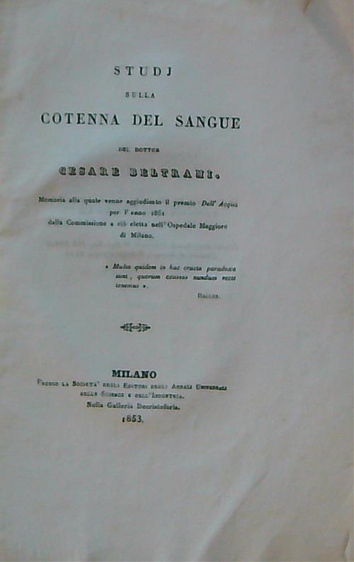 Studi sulla cotenna del sangue