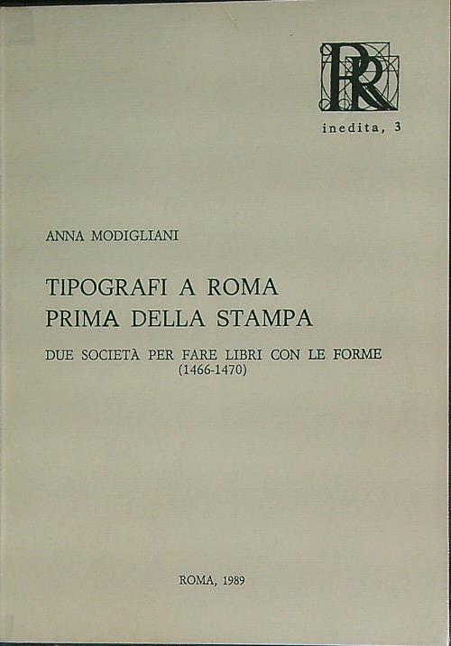 Tipografi a Roma prima della stampa