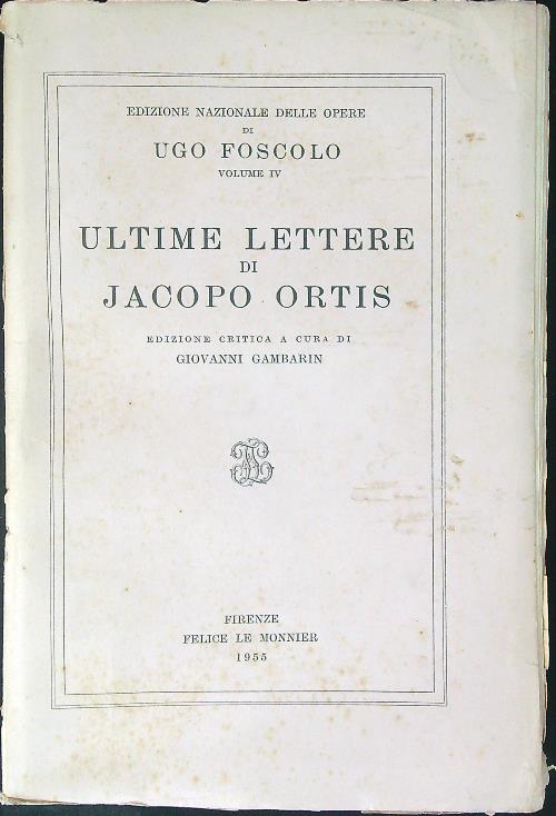 Ultime lettere di Jacopo Ortis