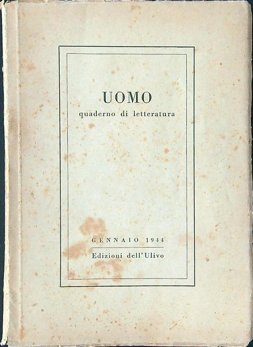 Uomo. Quaderno di letteratura