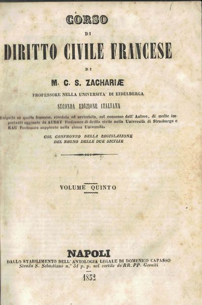 Corso di diritto civile francese di M. C. S. Zachariae …