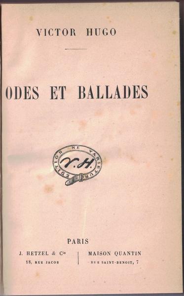 ODES ET BALLADES.