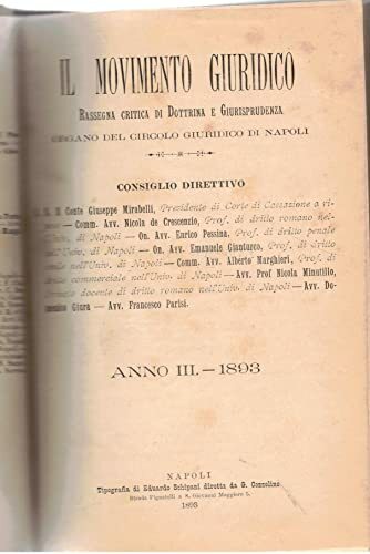 Il movimento giuridico rassegna critica di dottrina e Giurisprudenza. Organo …