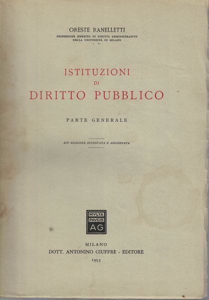 Istituzioni di diritto pubblico. Parte Generale