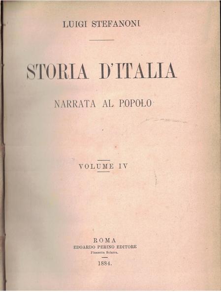 Storia d'Italia narrata al popolo vol. IV