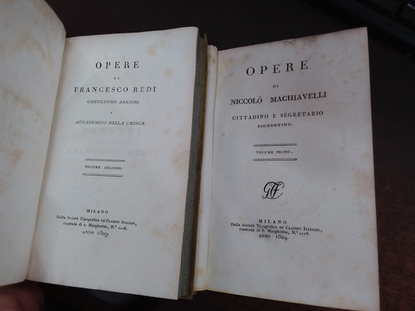 Classici Italiani Opere vol. 1 ( Machiavelli ) e 2 …