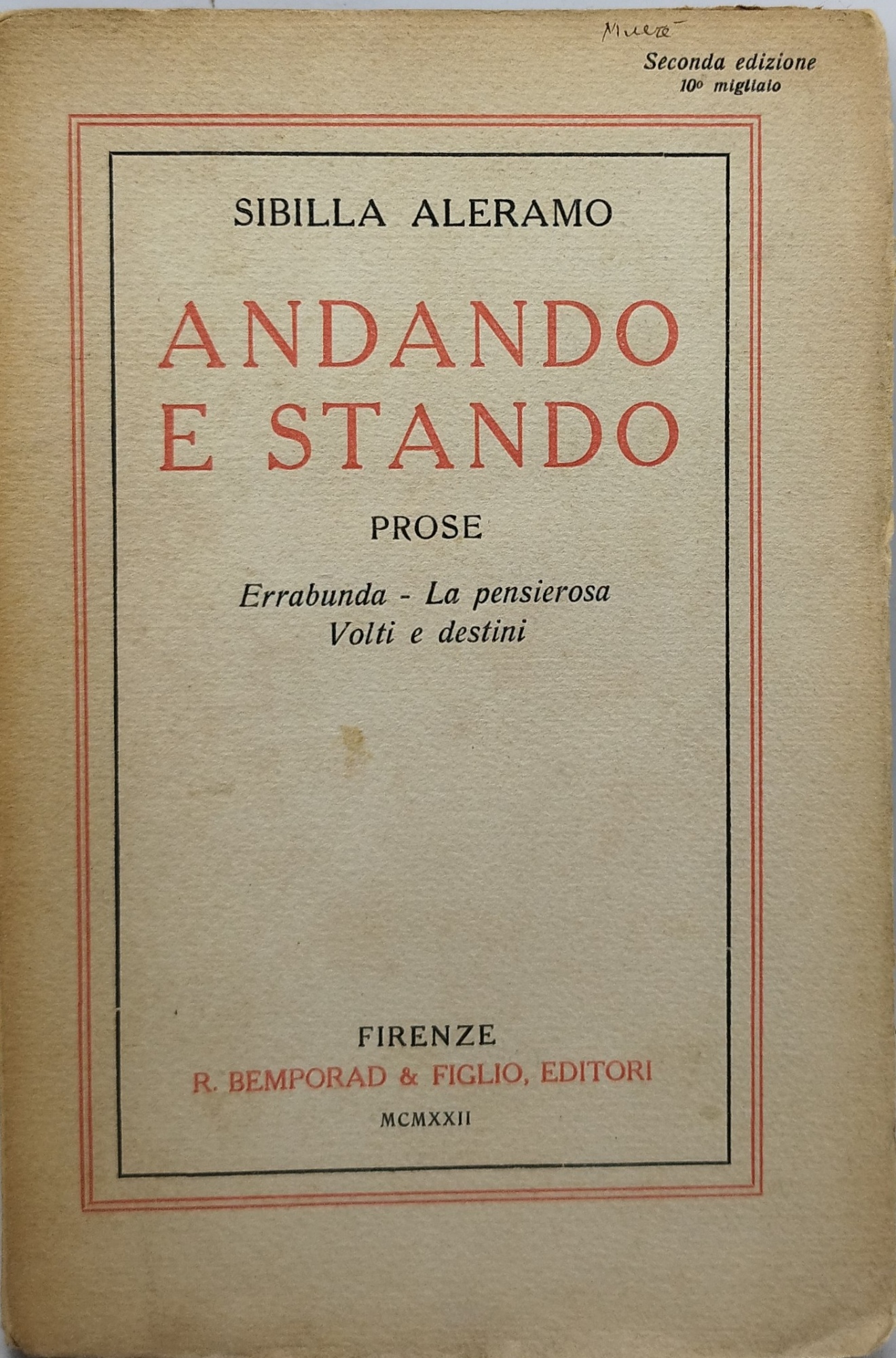 andando e stando prose sibilla aleramo