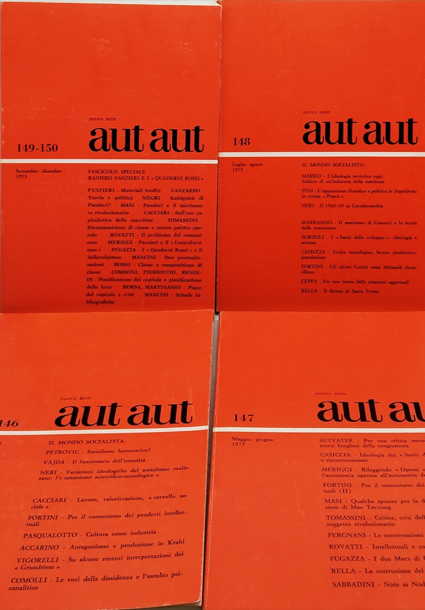 aut aut rivista bimestrale fondata da enzo paci 4 volumi …