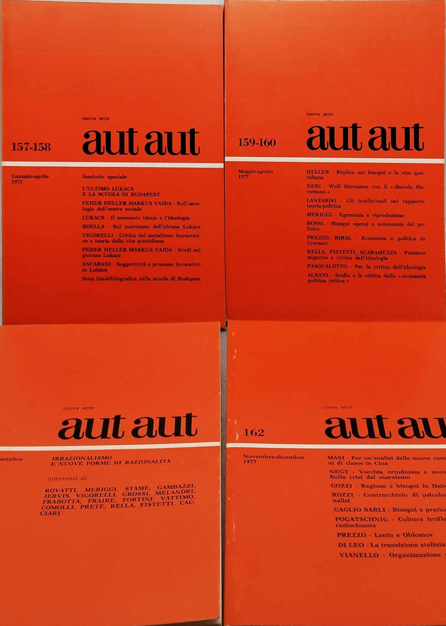 aut aut rivista bimestrale fondata da enzo paci 4 volumi …