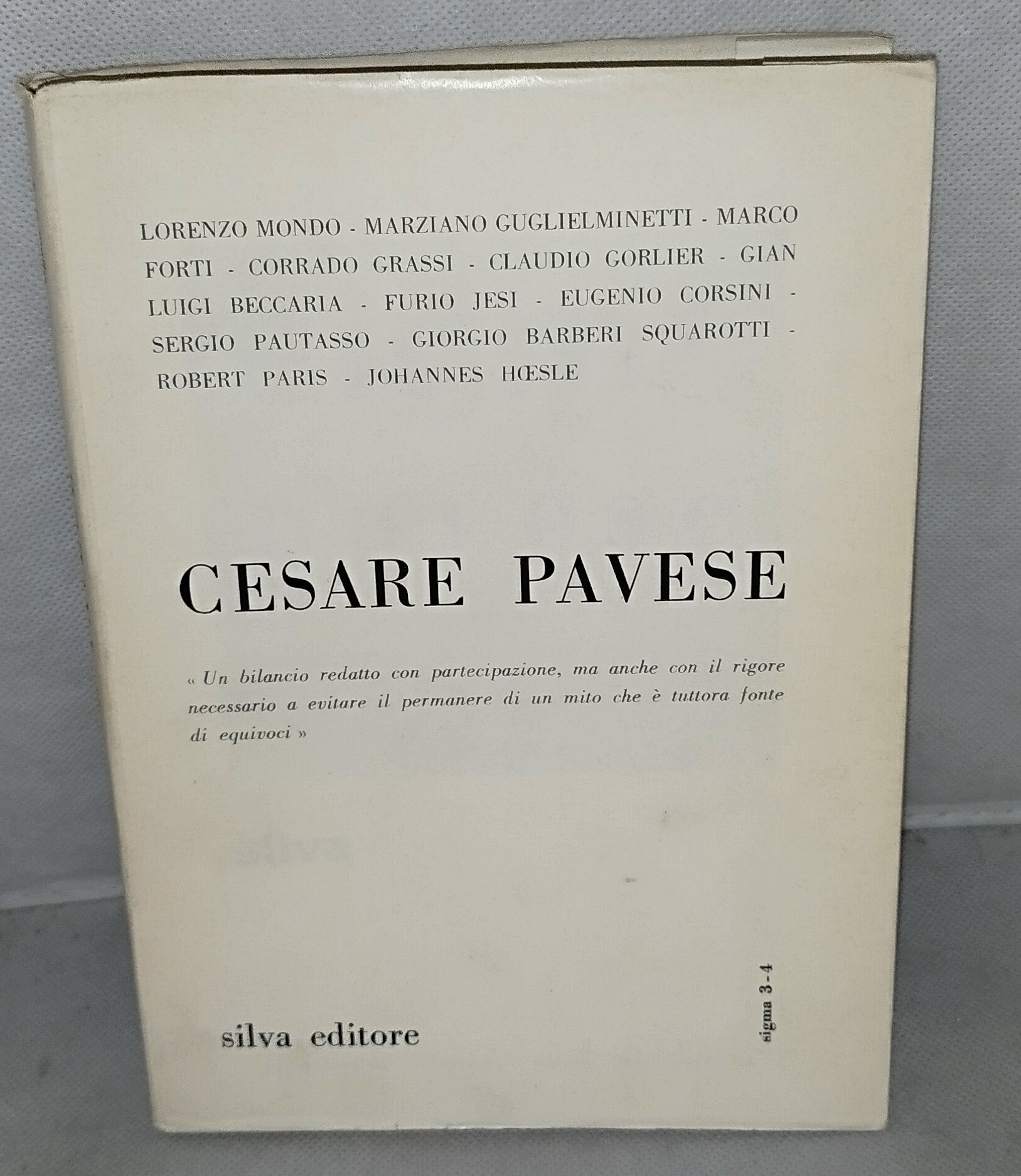 cesare pavese sigma 3-4 rivista trimestale