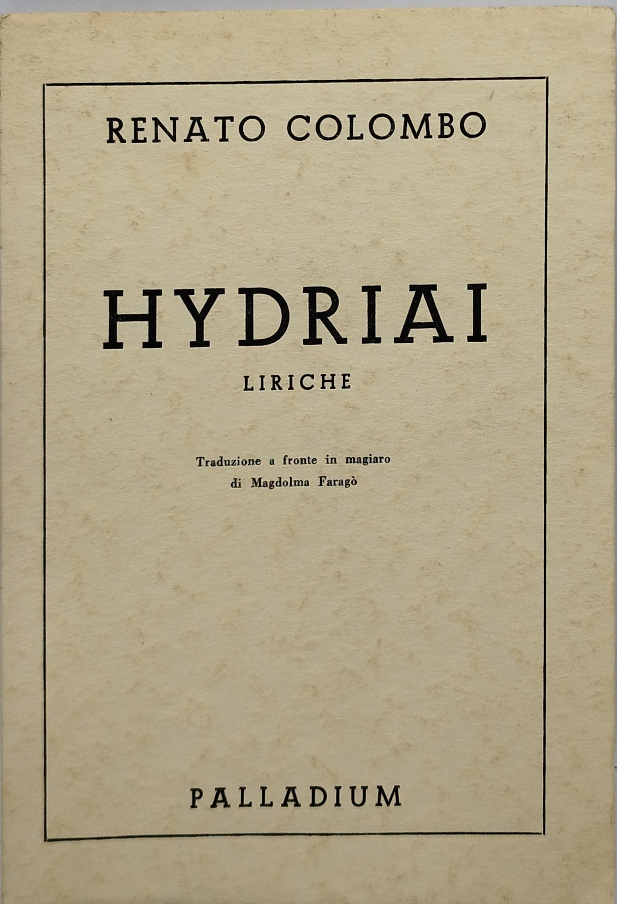 hydriai liriche renato colombo