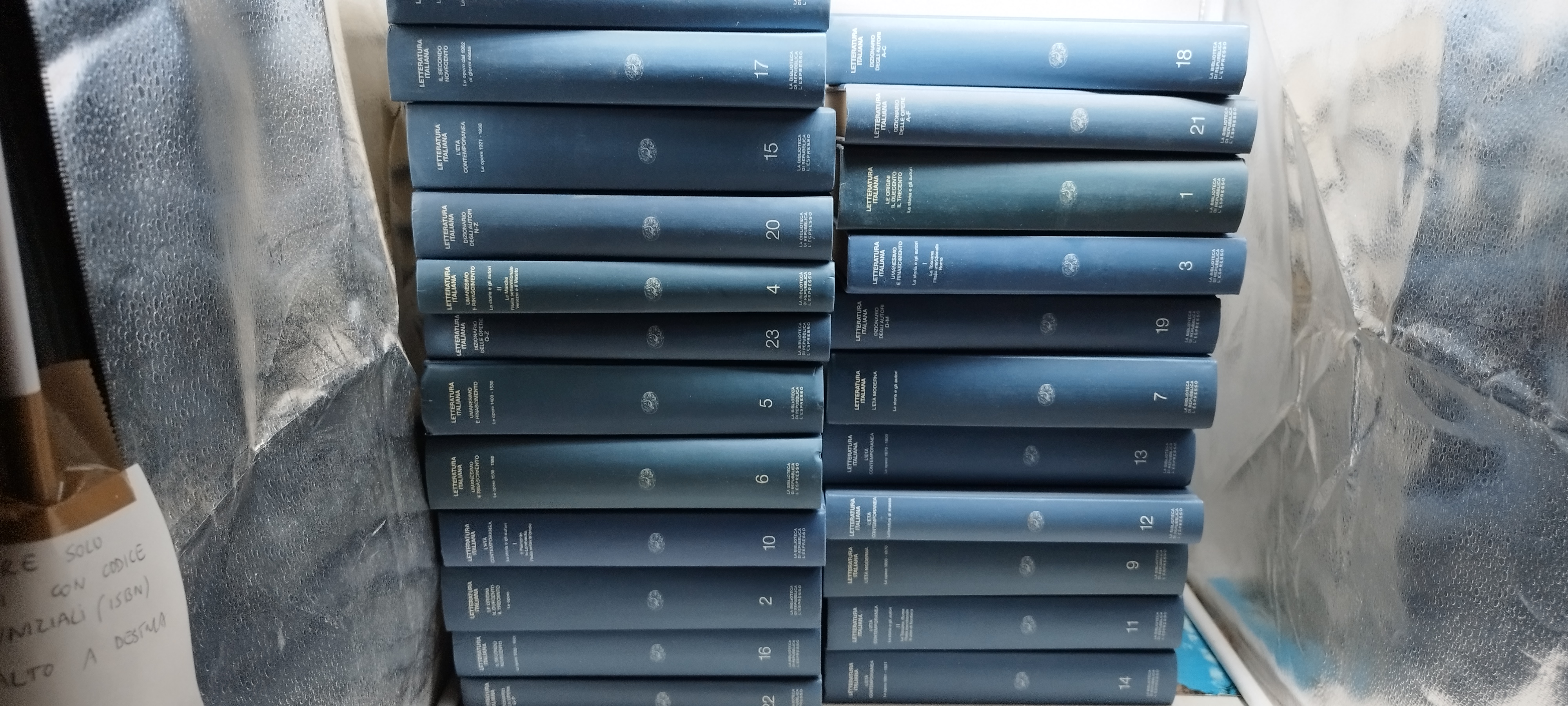 letteratura italiana la biblioteca di repubblica l'espresso 23 volumi