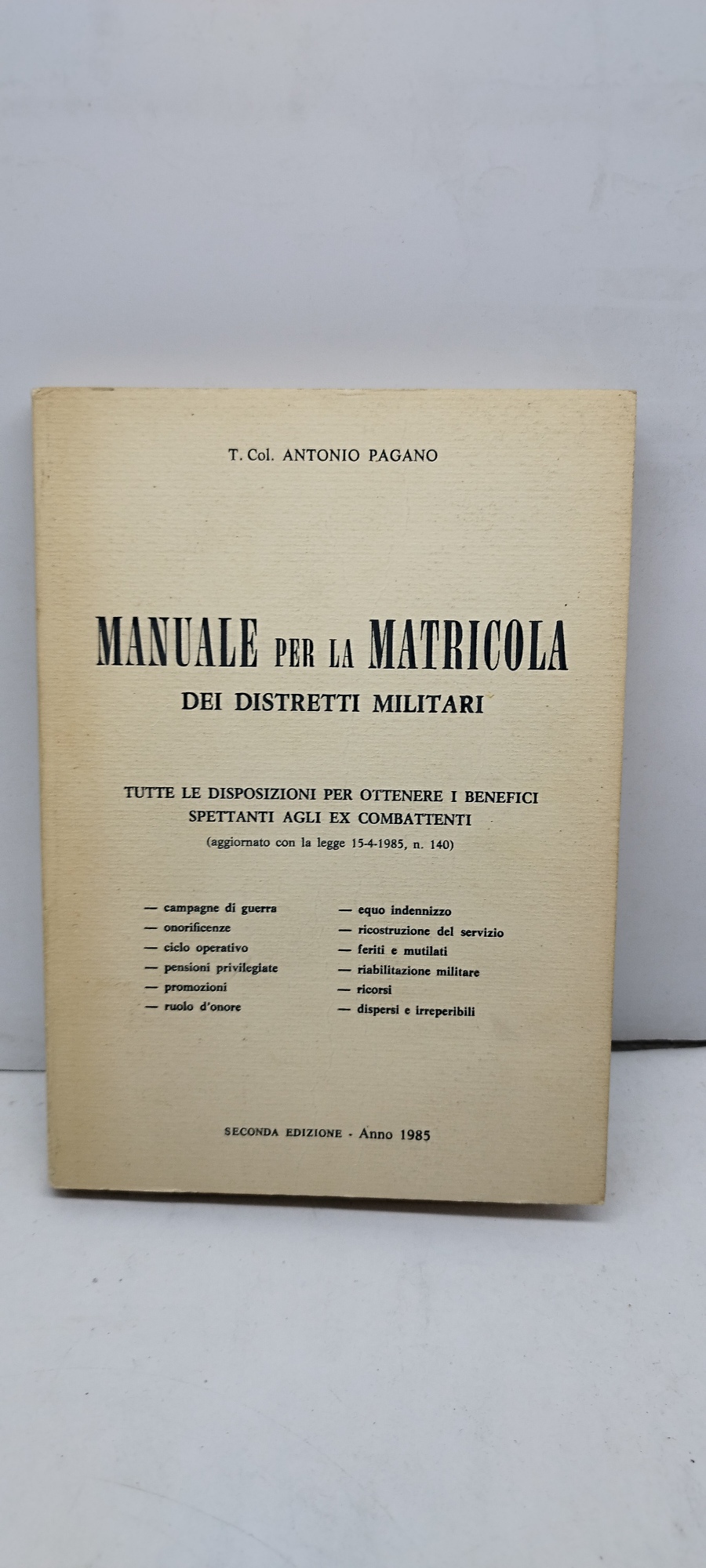 manuale per la matricola dei distretti militari