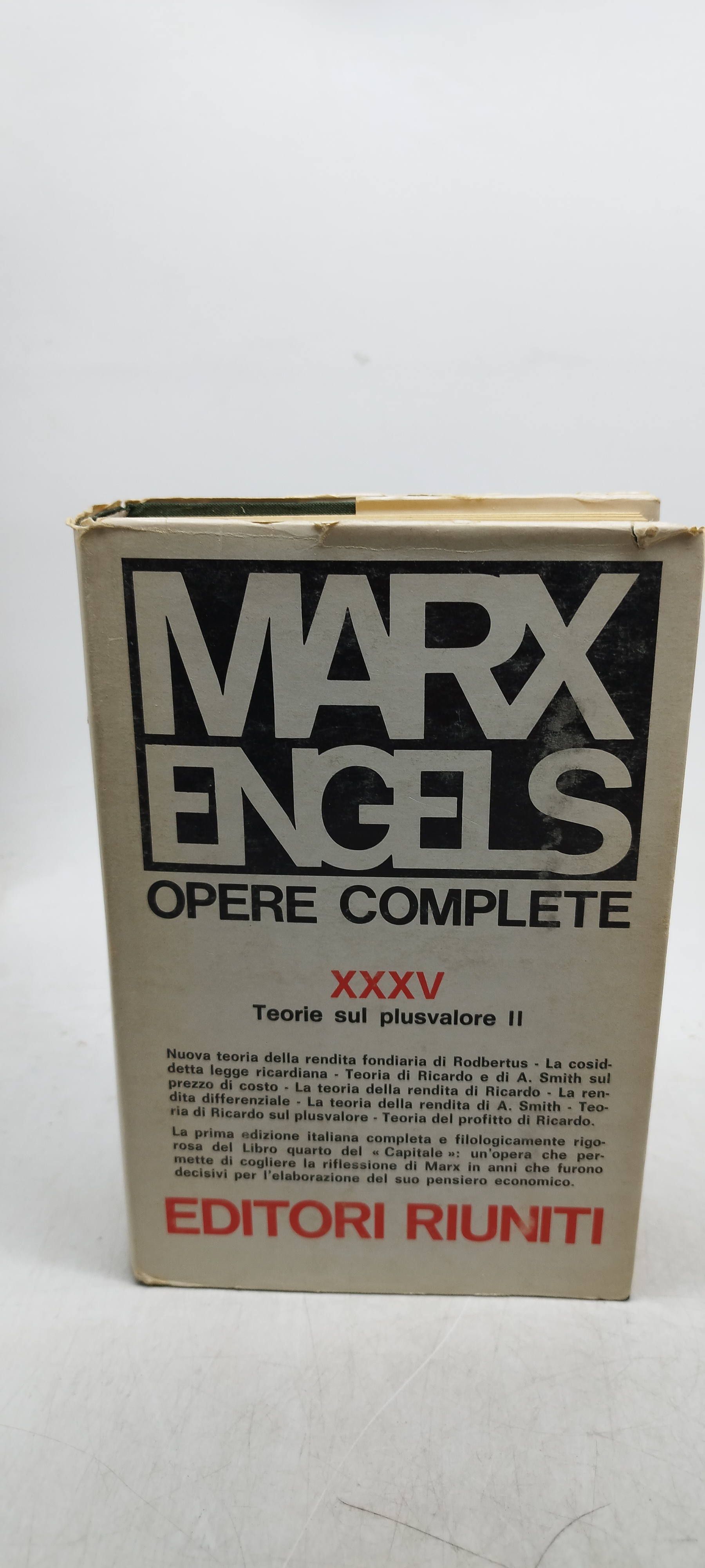 marx engels opere complete XXXV teorie sul plusvalore II editori …