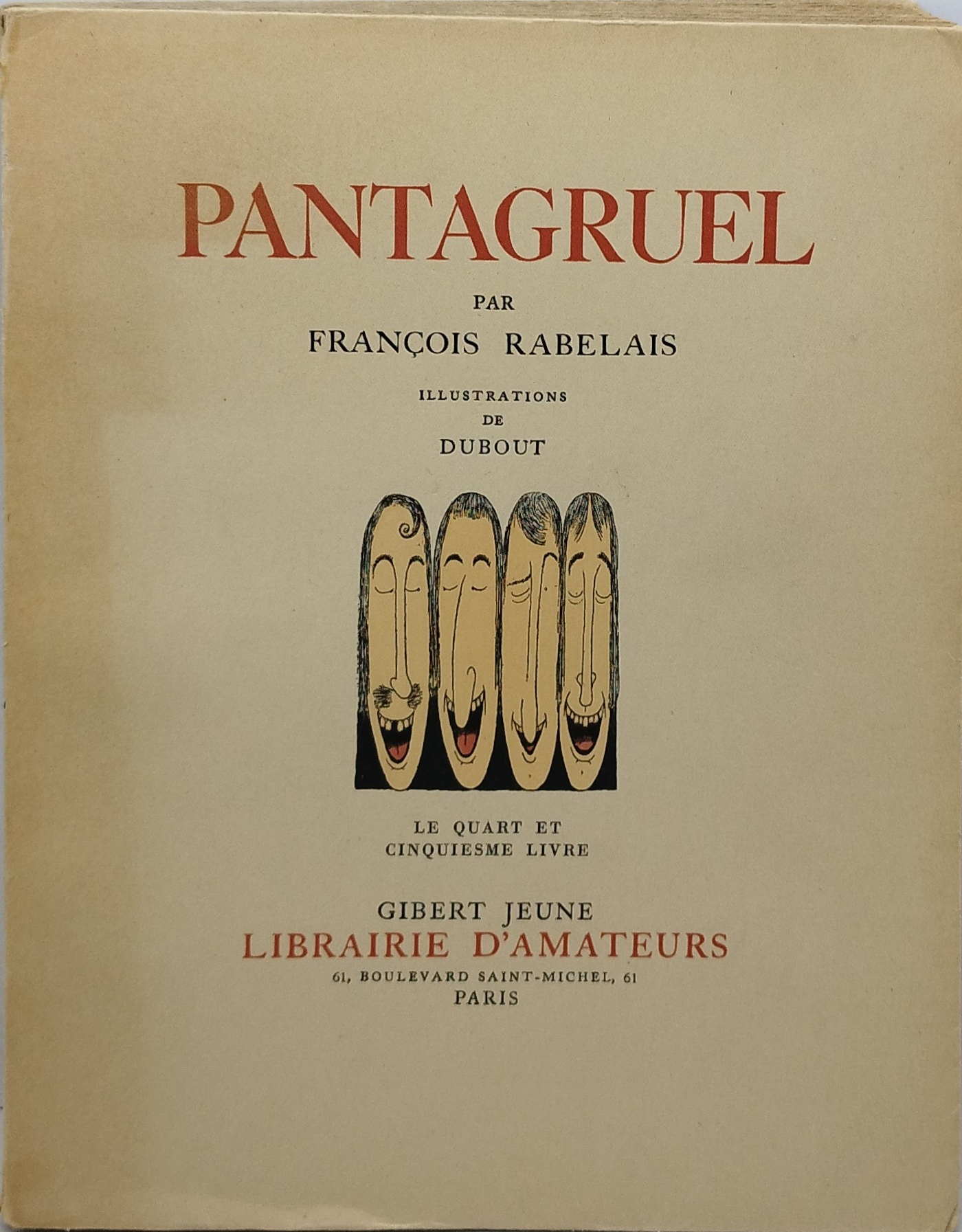 pantagruel par francois rabelais illstrations de dubout gibert le quart …