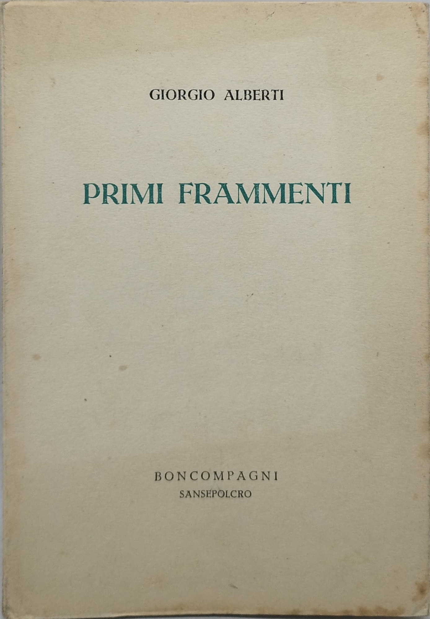 primi frammenti giorgio alberti