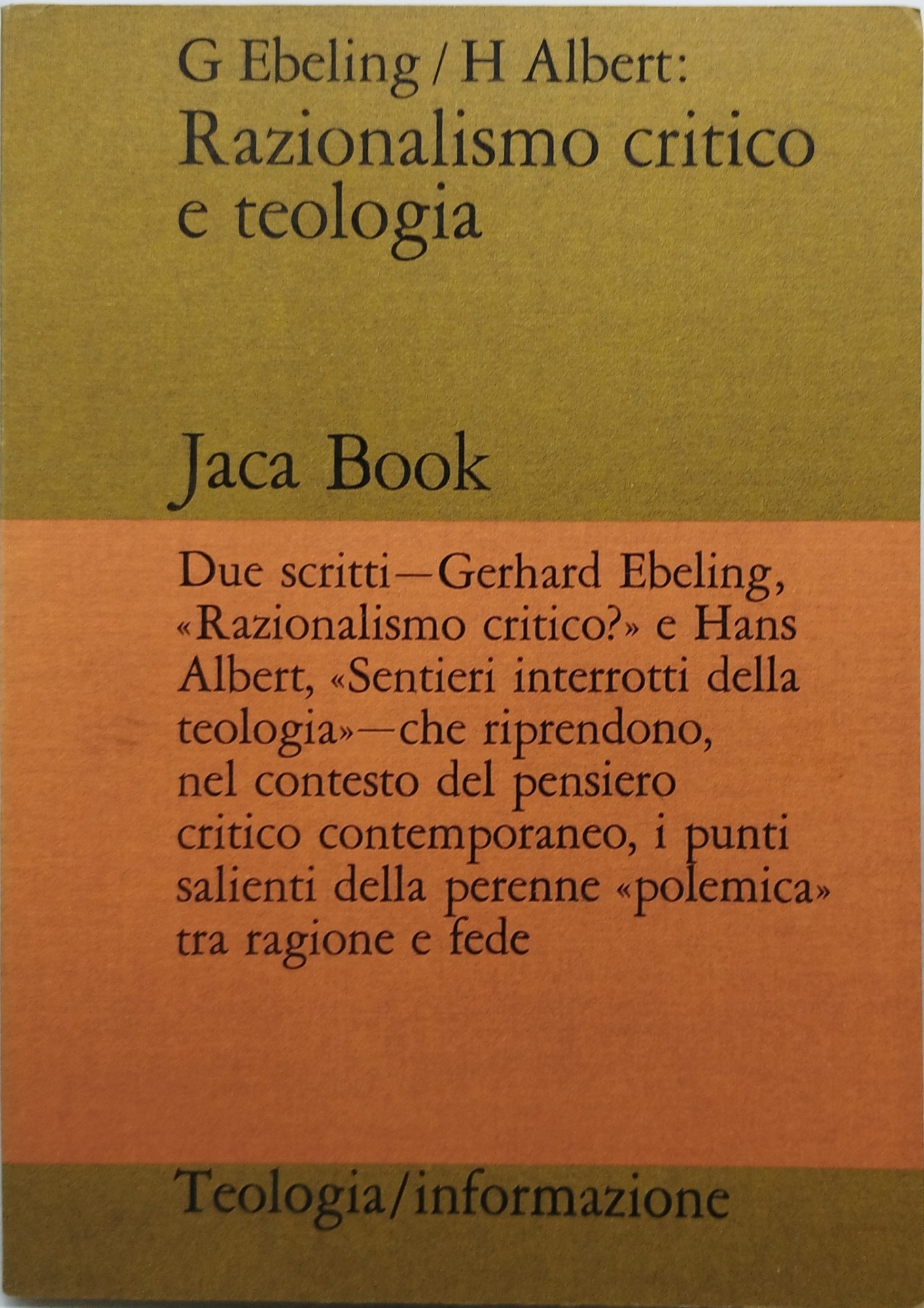 razionalismo critico e teologia jaca book