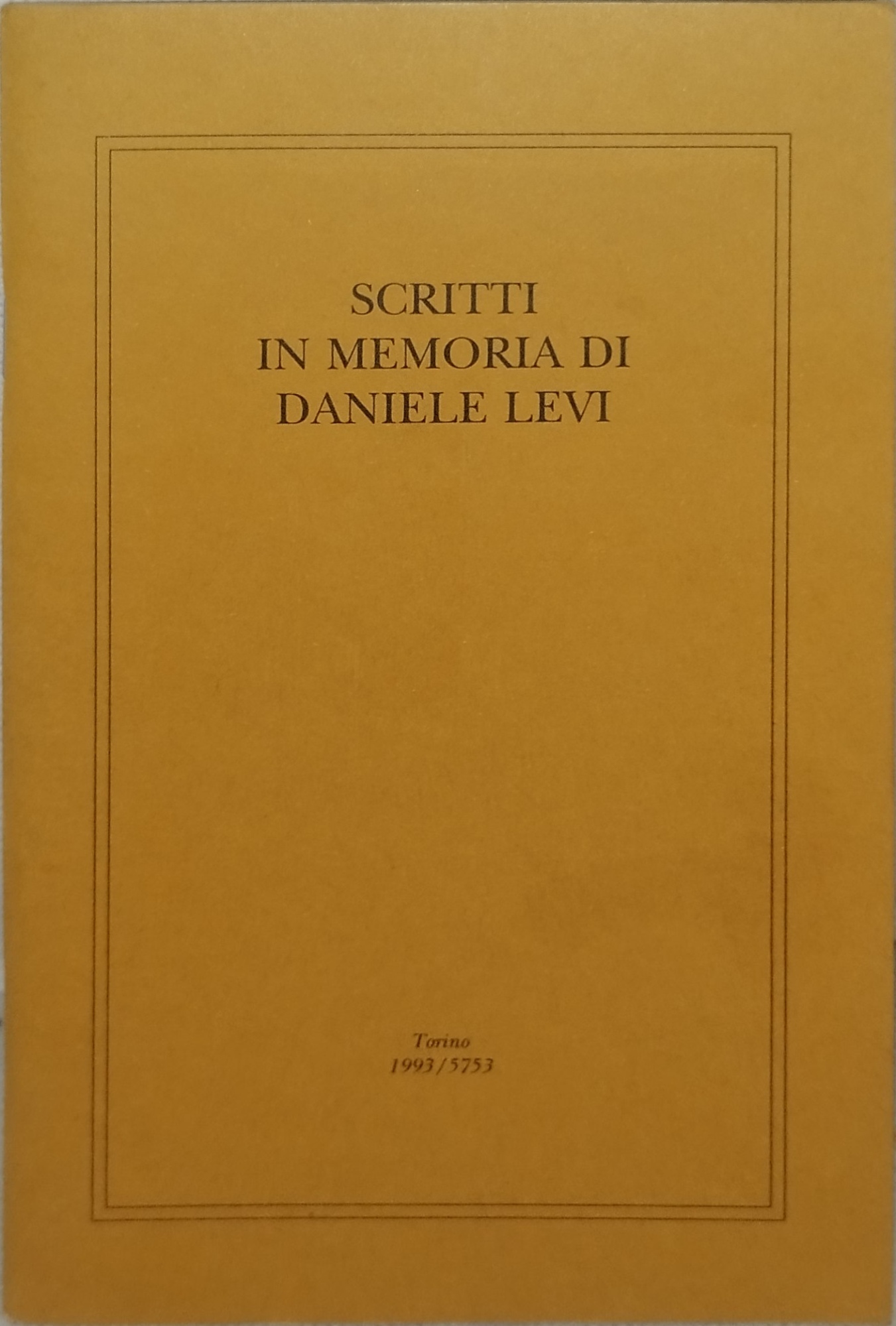 scritti in memoria di daniele levi