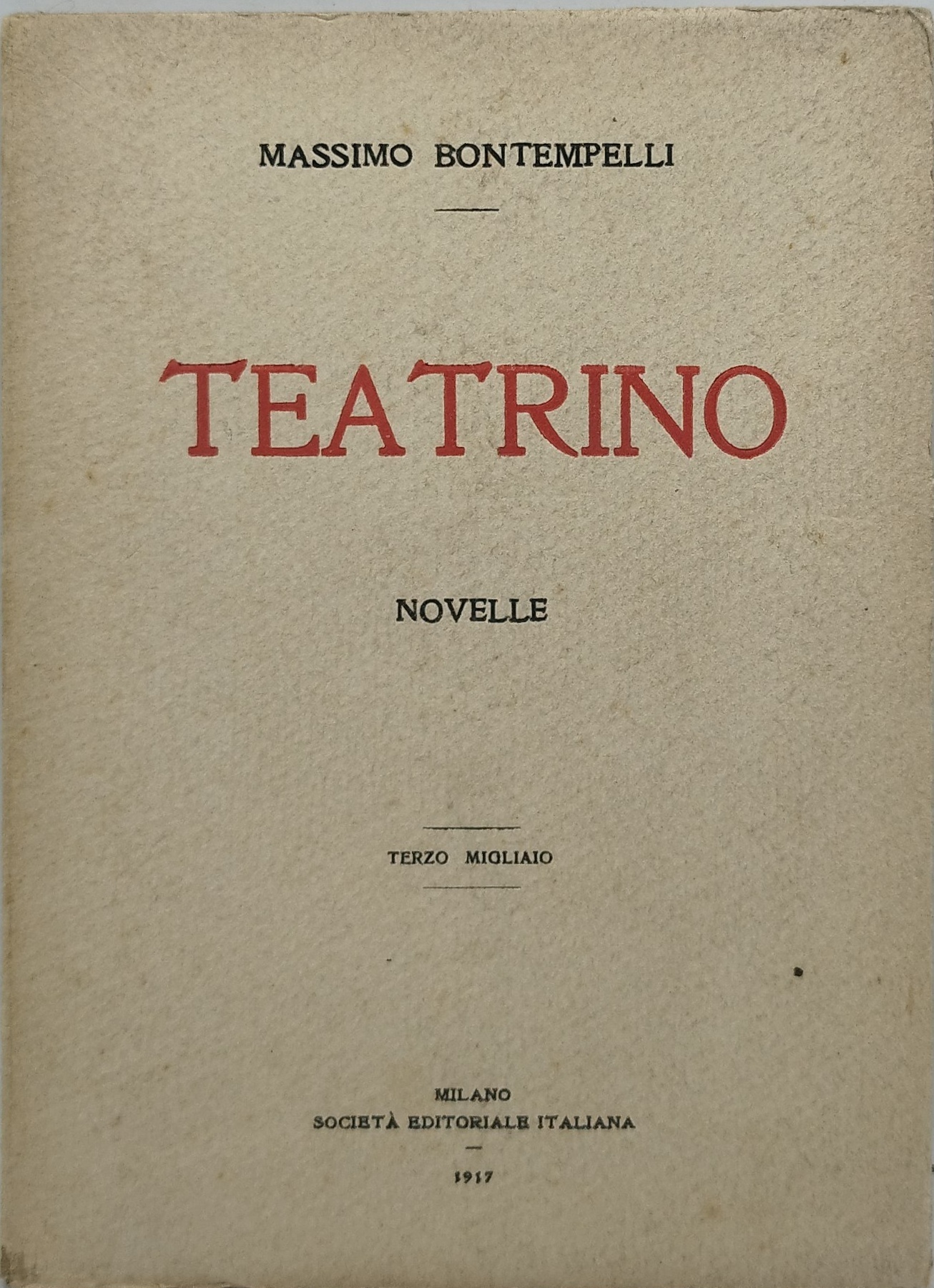 teatrino novelle massimo bontempelli