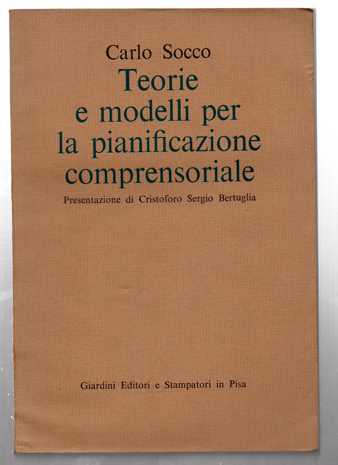 teorie e modelli per la pianificazione comprensoriale