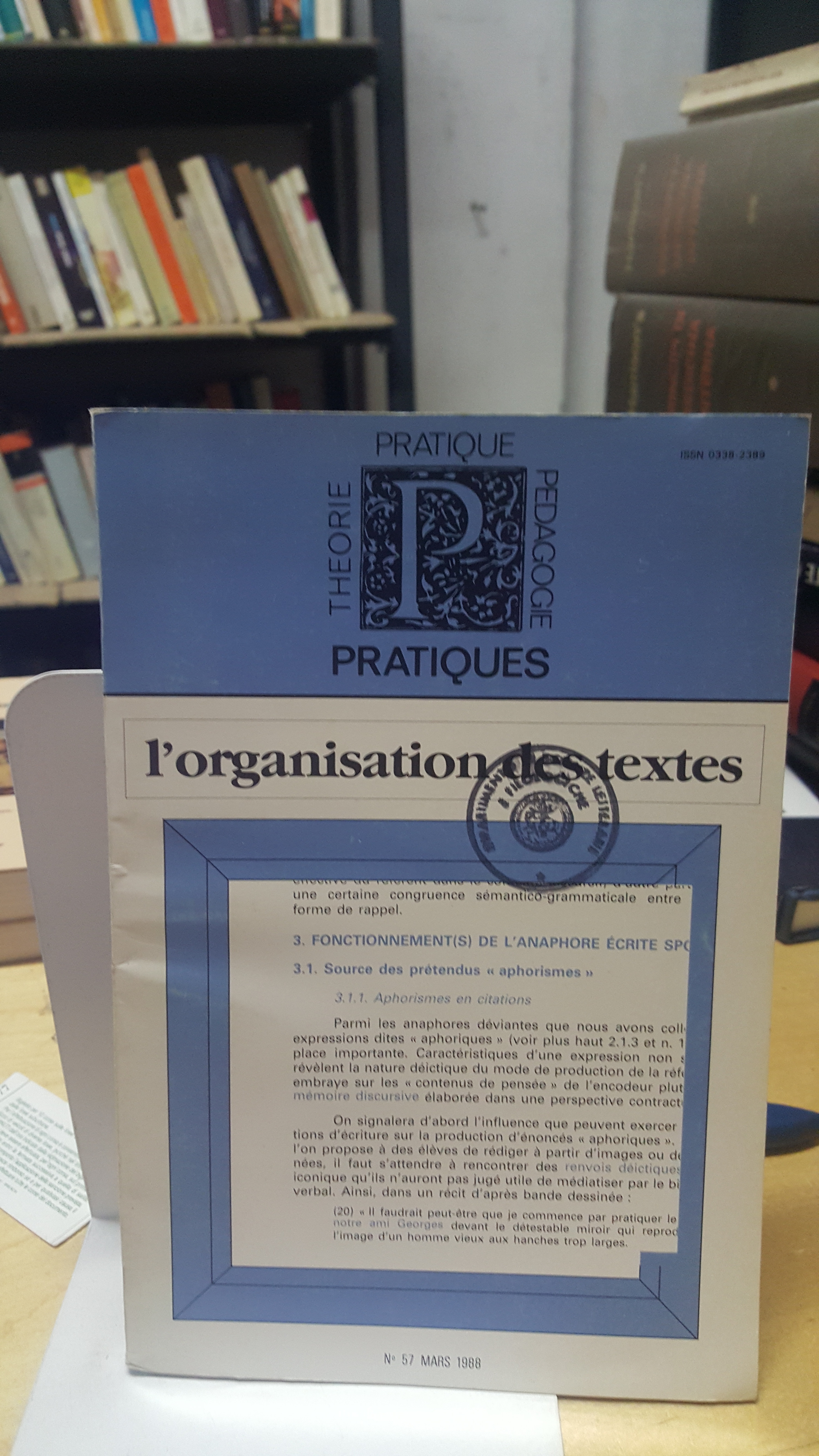 theorie pratique l'organisation des textes mars 1988