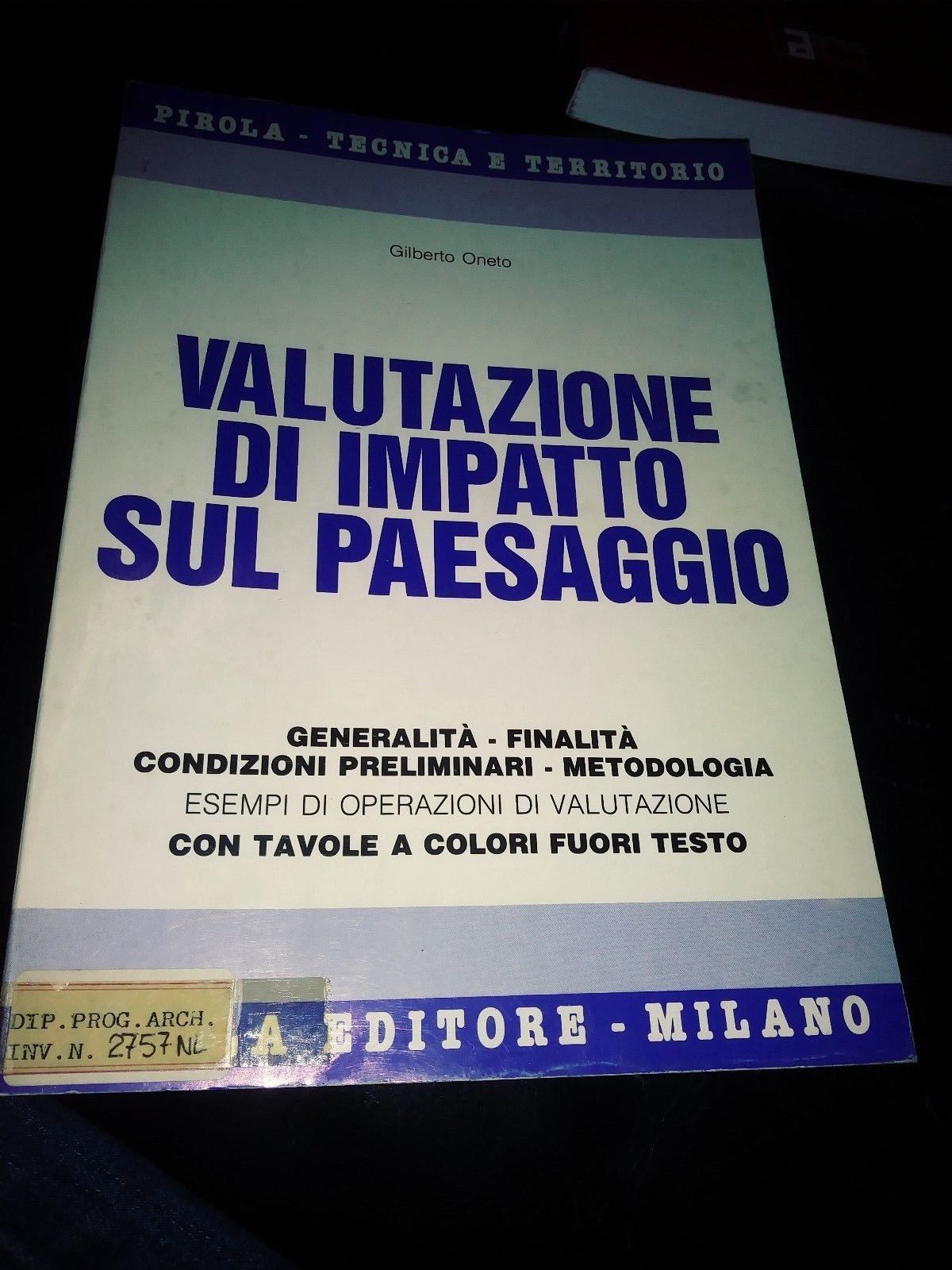 valutazione di impatto sul paesaggio gilberto oneto 1987