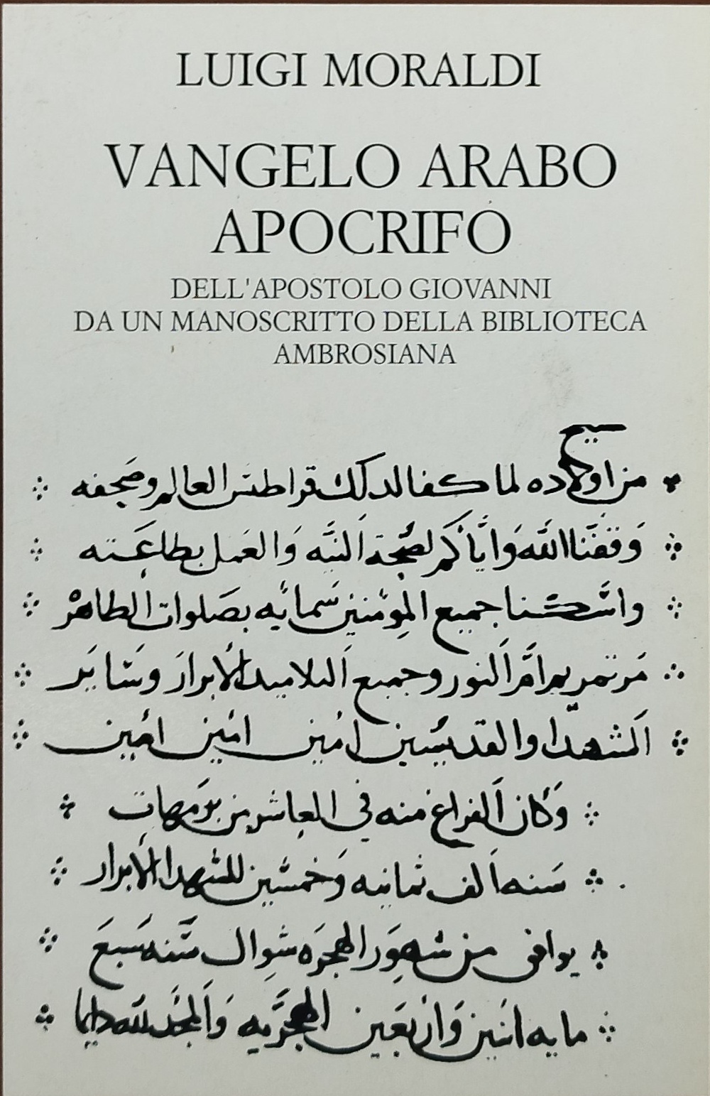 vangelo arabo apocrifo luigi moraldi