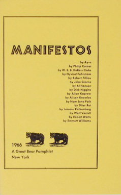 Manifestos by Ay-o, Philip Corner, W. E. B. DuBois Club, …