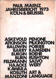 Paul Maenz. Jahresbericht 1973. Koln & Brussel